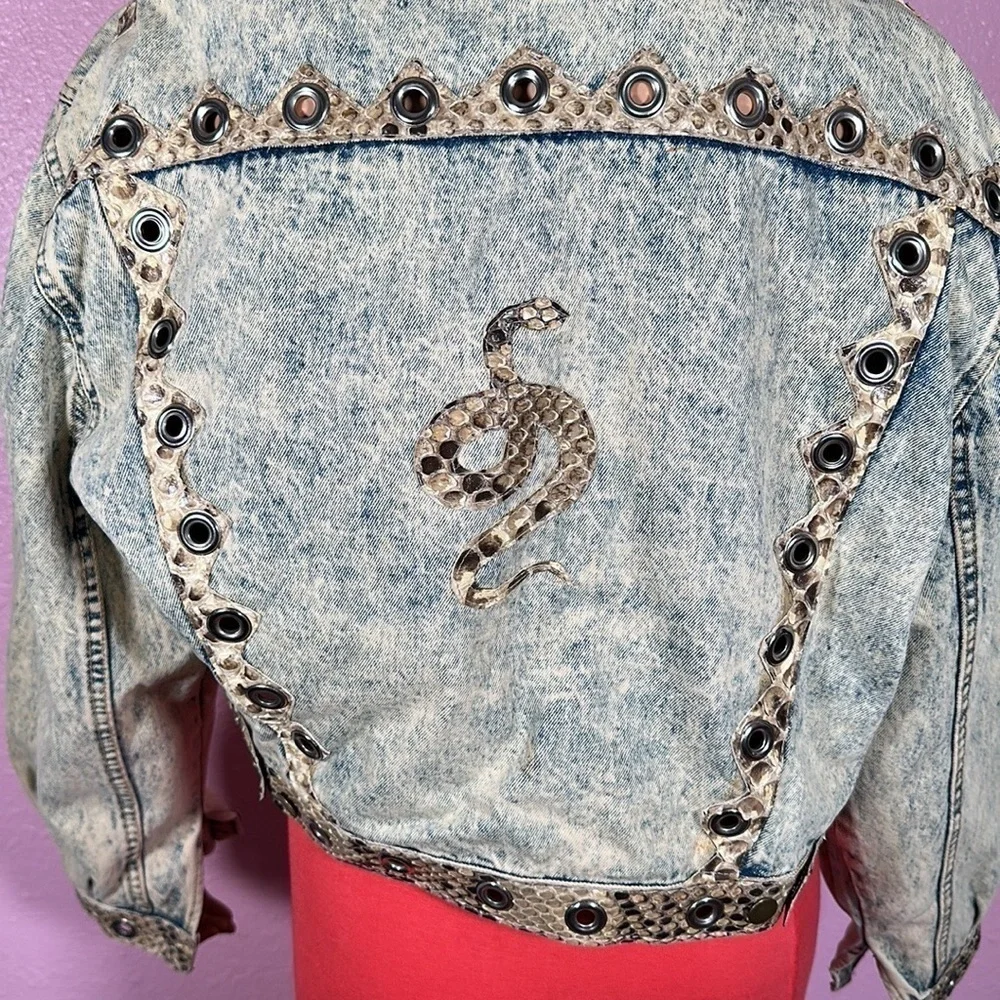 PYTHON SNAKE SKIN Leather one-of-a-kind distressed stonewashed Vintage
